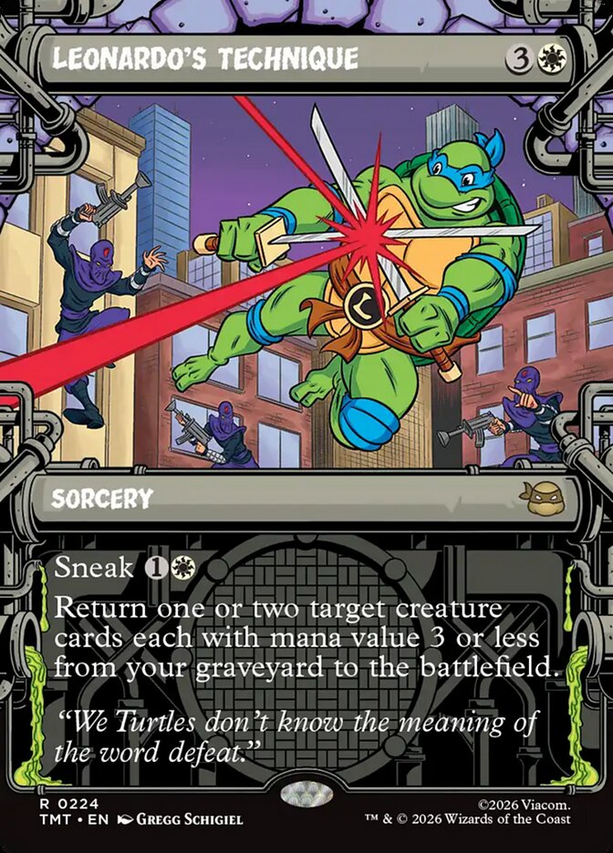 Leonardo's Technique Foil Showcase Borderless – Magic: The Gathering карта от Teenage Mutant Ninja Turtles