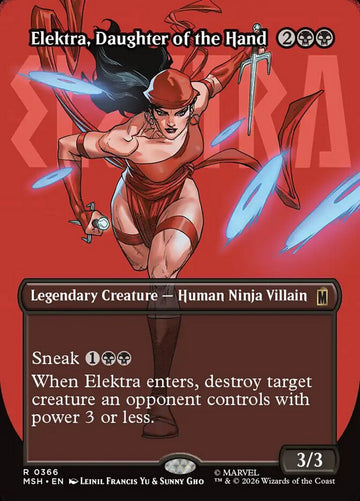 Elektra, Daughter of the Hand Borderless – Magic: The Gathering карта от Marvel Super Heroes
