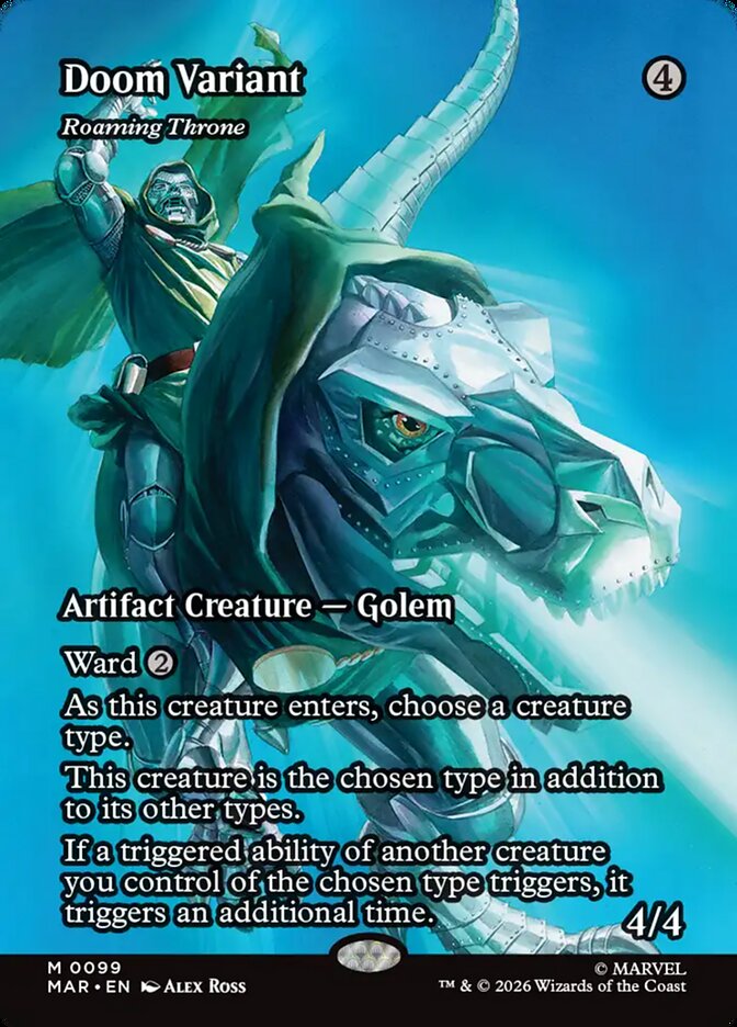 Roaming Throne Source Material Borderless – Magic: The Gathering карта от Marvel Universe Source Material