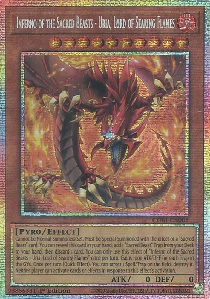 Inferno of the Sacred Beasts - Uria — CORI-EN005 Starlight Rare