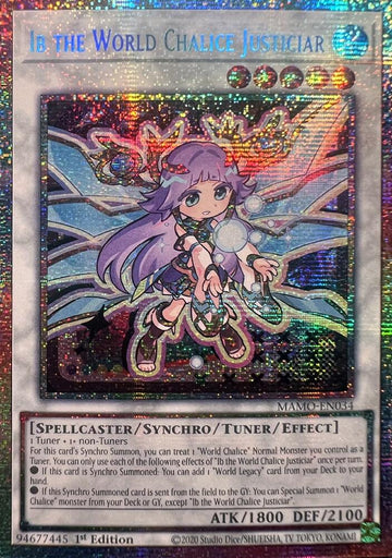 Ib the World Chalice Justiciar Starlight Rare – Yu-Gi-Oh! карта от Magnificent Monsters (MAMO-EN034)