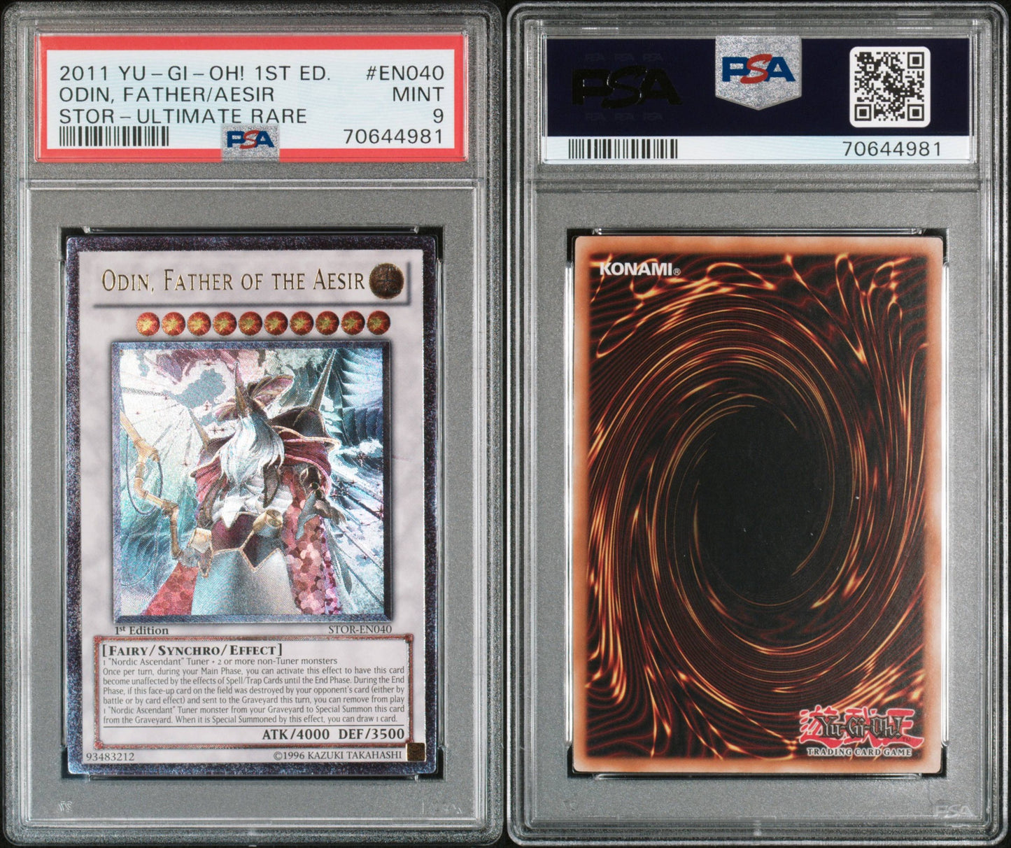 2011 YU-GI-OH! STOR-STORM OF RAGNAROK #EN040 ODIN, FATHER/AESIR STOR-ULTIMATE RARE