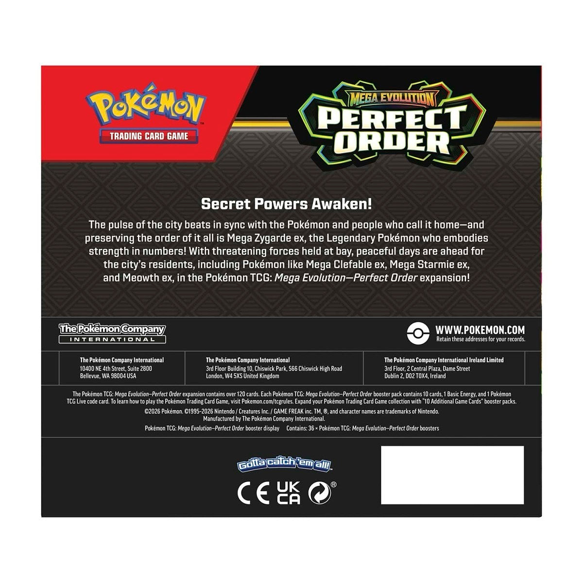 PRE-ORDER:Pokémon TCG: Mega Evolution-Perfect Order Booster Display Box (36 Packs)