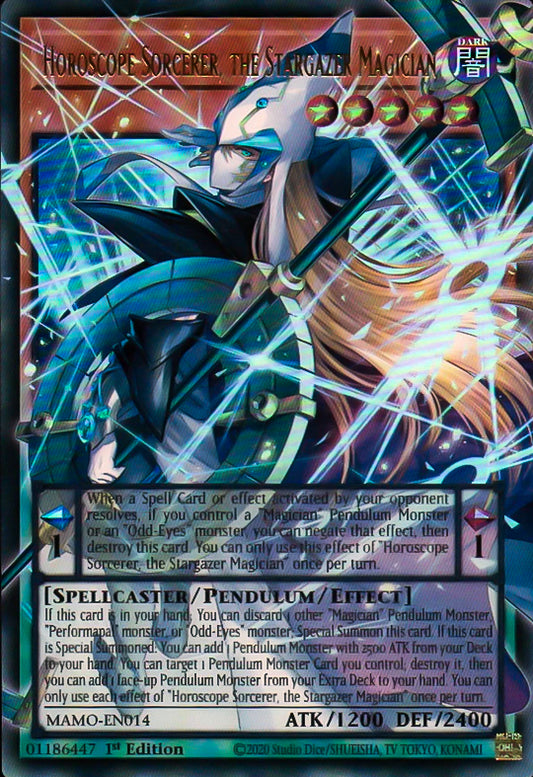 Horoscope Sorcerer, the Stargazer Magician Ultra Rare – Yu-Gi-Oh! карта от Magnificent Monsters (MAMO-EN014)