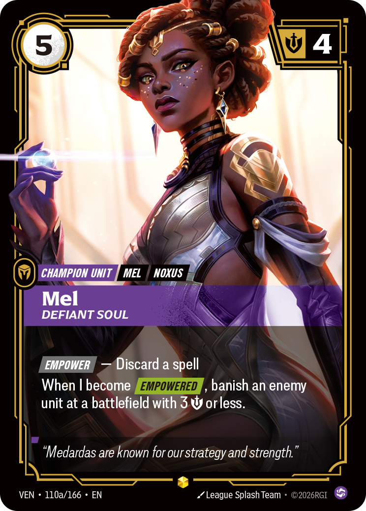 Mel, Defiant Soul Showcase — VEN-110a, Riftbound карта