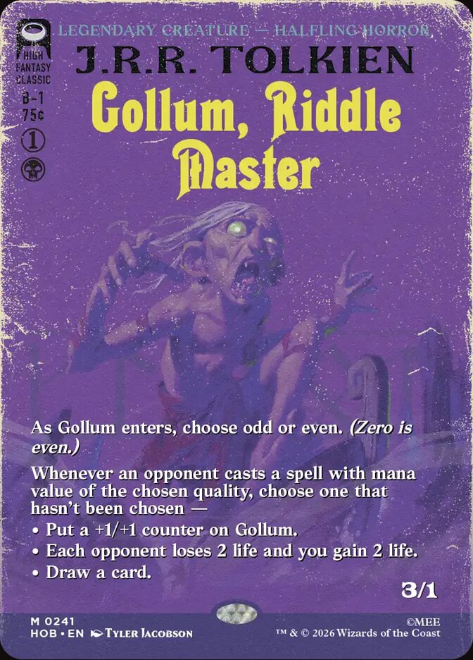 Gollum, Riddle Master Borderless Scene – Magic: The Gathering карта от The Hobbit