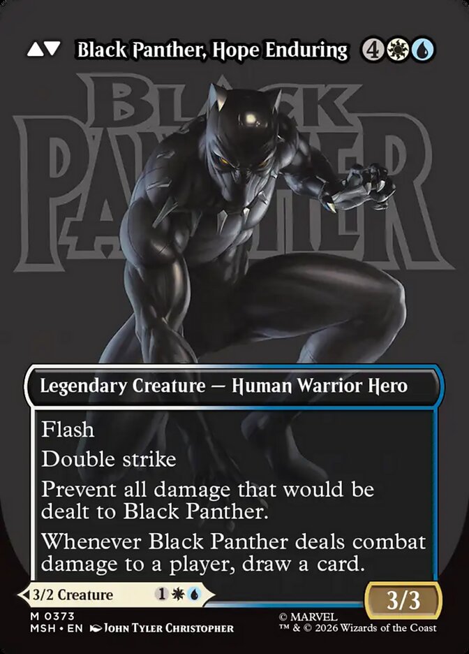 Black Panther, Hope Enduring Borderless – Magic: The Gathering карта от Marvel Super Heroes (гръб)