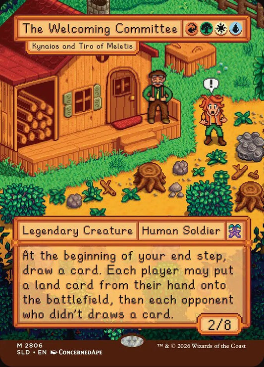 Kynaios and Tiro of Meletis „The Welcoming Committee“ – Magic: The Gathering карта от Secret Lair x Stardew Valley