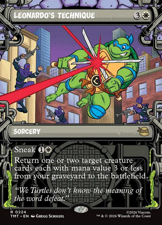Leonardo's Technique Foil Showcase Borderless – Magic: The Gathering карта от Teenage Mutant Ninja Turtles