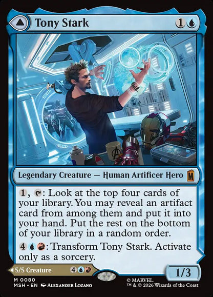 Tony Stark – Magic: The Gathering карта от Marvel Super Heroes (лице)