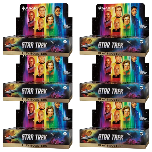 MTG Star Trek Play Booster Case с 6 дисплея, общо 180 пакета