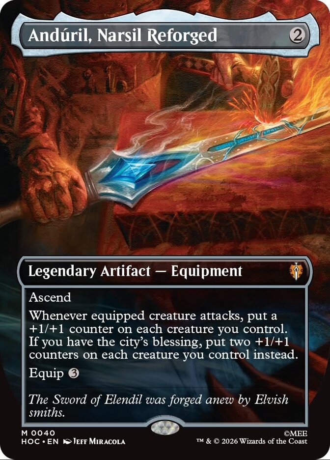 Andúril, Narsil Reforged Foil Borderless – Magic: The Gathering карта от The Hobbit Eternal