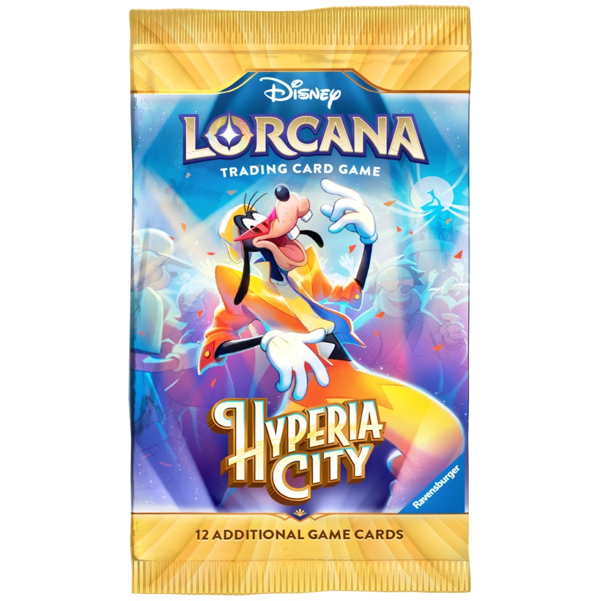 Disney Lorcana Hyperia City бустер пакет с Goofy — 12 допълнителни карти