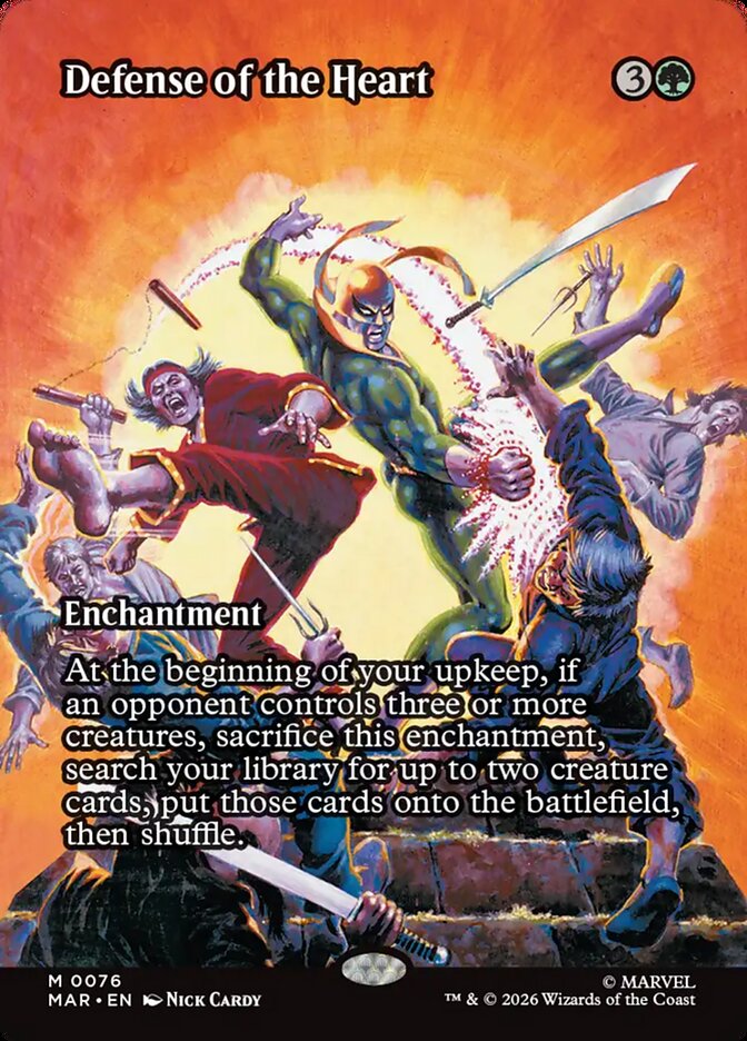 Defense of the Heart Source Material Borderless – Magic: The Gathering карта от Marvel Universe Source Material