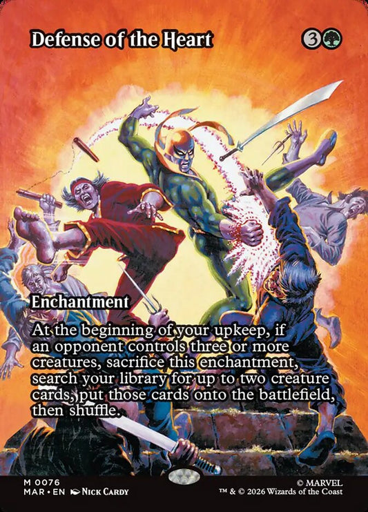 Defense of the Heart Source Material Borderless – Magic: The Gathering карта от Marvel Universe Source Material