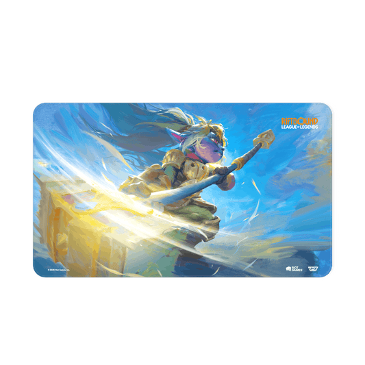 Riftbound Unleashed плеймат Poppy, Keeper of the Hammer — 61 × 35,5 см
