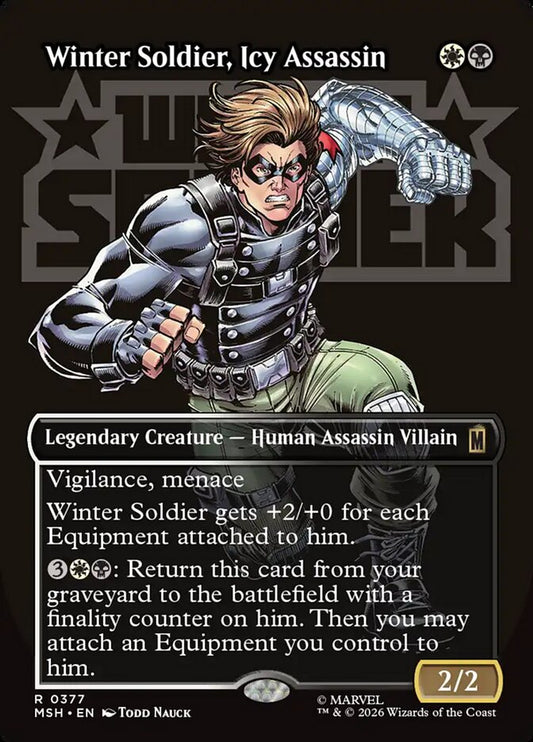 Winter Soldier, Icy Assassin Borderless – Magic: The Gathering карта от Marvel Super Heroes