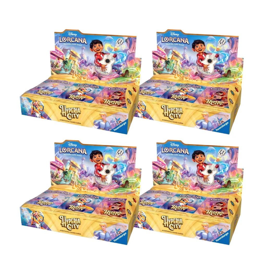 Disney Lorcana Hyperia City Booster Case със 4 запечатани дисплея