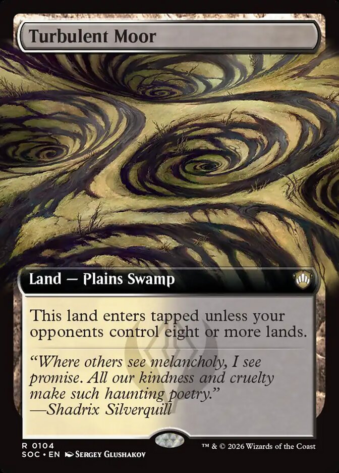 Turbulent Moor Extended Art – Magic: The Gathering карта от Secrets of Strixhaven Commander