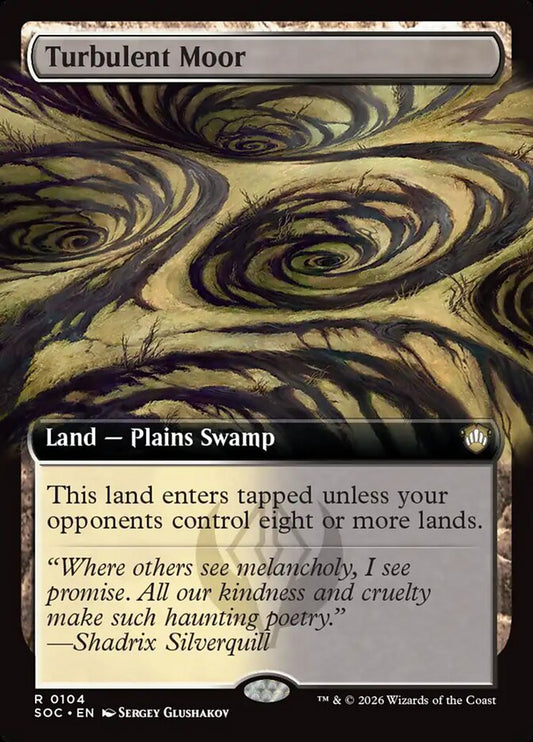Turbulent Moor Extended Art – Magic: The Gathering карта от Secrets of Strixhaven Commander