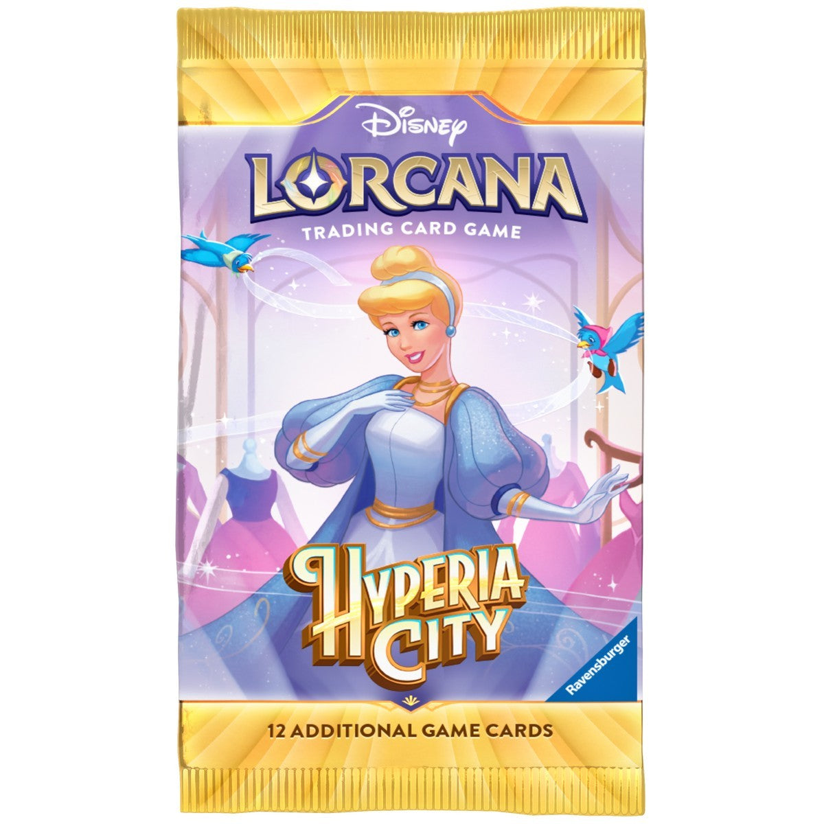 Disney Lorcana Hyperia City бустер пакет с Пепеляшка — 12 допълнителни карти