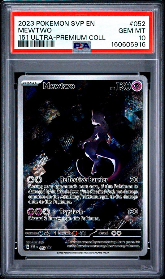 Pokémon Mewtwo ex #052 – PSA 10 GEM MT – SVP Black Star Promo (151 UPC)