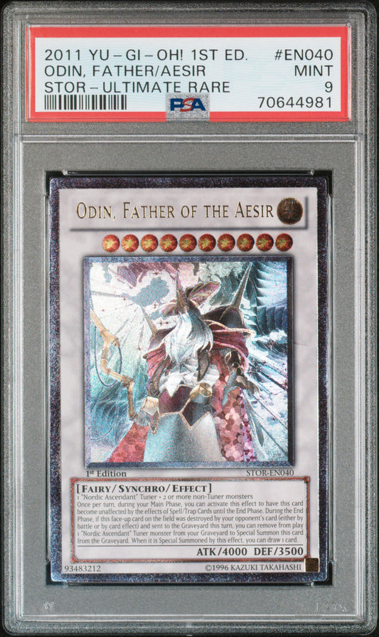 2011 YU-GI-OH! STOR-STORM OF RAGNAROK #EN040 ODIN, FATHER/AESIR STOR-ULTIMATE RARE