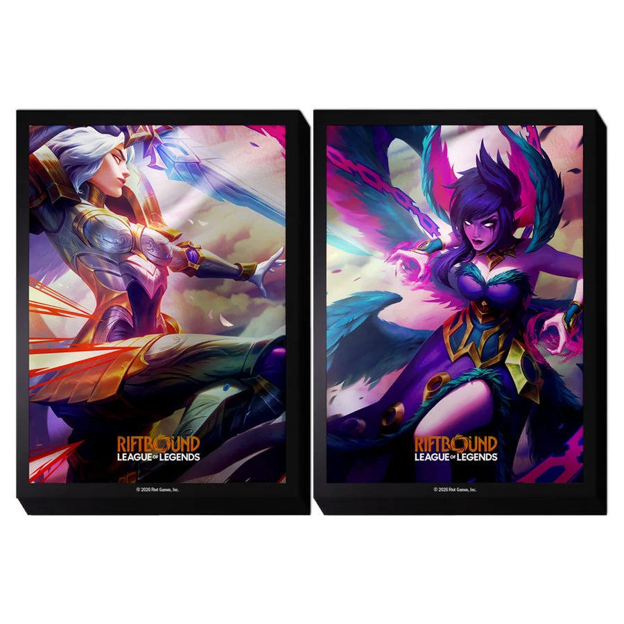 Riftbound Vendetta протектори Kayle vs Morgana — опаковка със 100 броя (50 + 50)