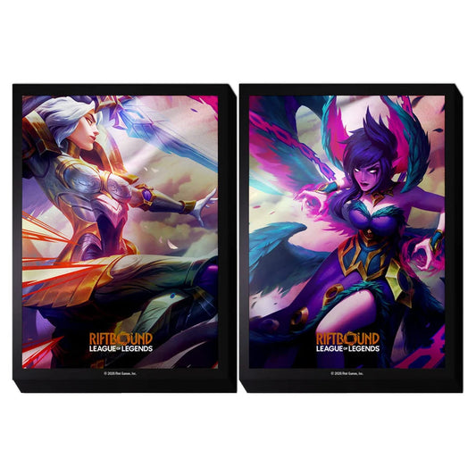 Riftbound Vendetta протектори Kayle vs Morgana — опаковка със 100 броя (50 + 50)