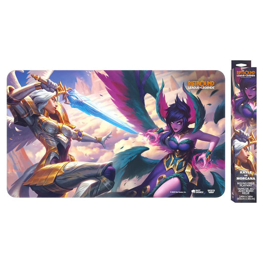 Riftbound Vendetta плеймат Kayle vs Morgana с кутията — 61 × 35,5 см