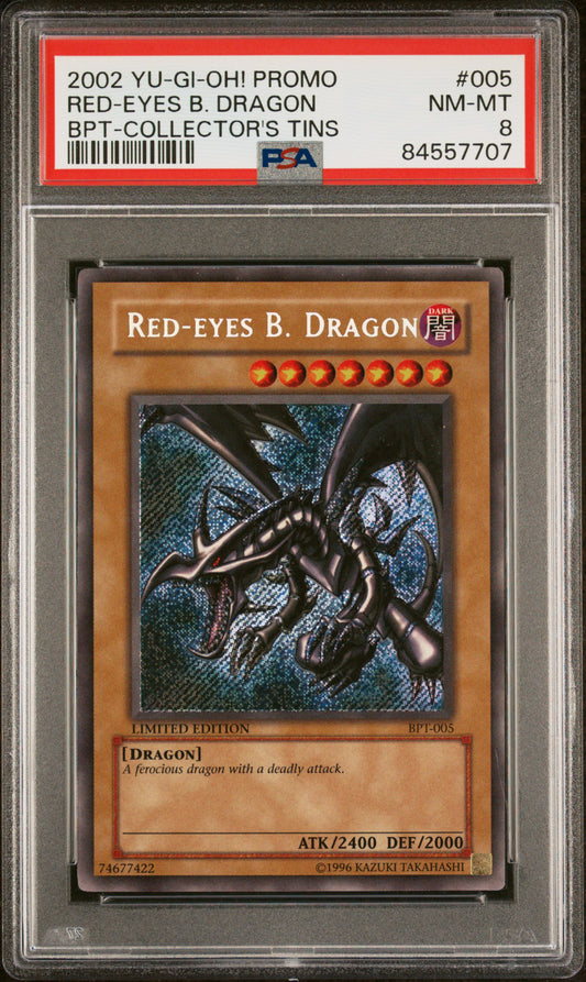 2002 YU-GI-OH! PROMO BPT-COLLECTOR'S TINS #005 RED-EYES B. DRAGON BPT-COLLECTOR'S TINS