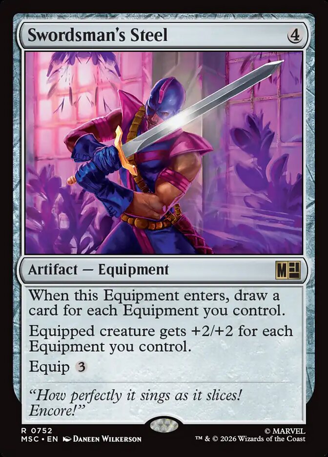 Swordsman's Steel – Magic: The Gathering карта от Marvel Super Heroes Commander