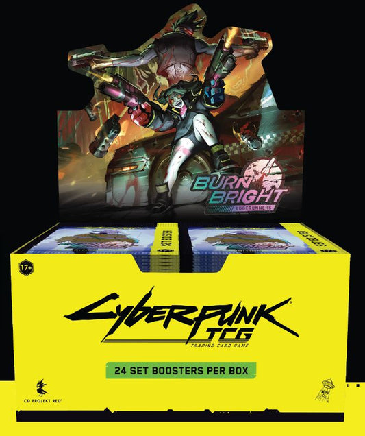 Cyberpunk TCG Edgerunners: Burn Bright бустер пакет от дисплейната кутия