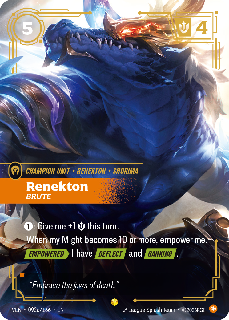 Renekton, Brute Showcase – Riftbound: League of Legends карта от Vendetta (VEN-092a)