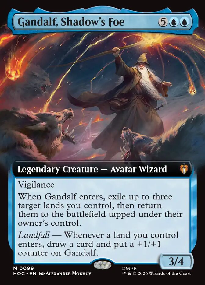 Gandalf, Shadow's Foe Extended Art – Magic: The Gathering карта от The Hobbit Eternal