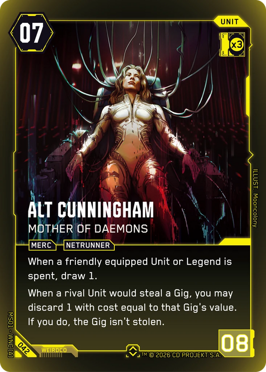 Alt Cunningham – Mother of Daemons – Cyberpunk TCG карта #042 от Welcome to Night City