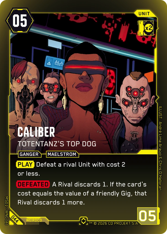 Caliber – Totentanz's Top Dog – Cyberpunk TCG карта #044 от Welcome to Night City
