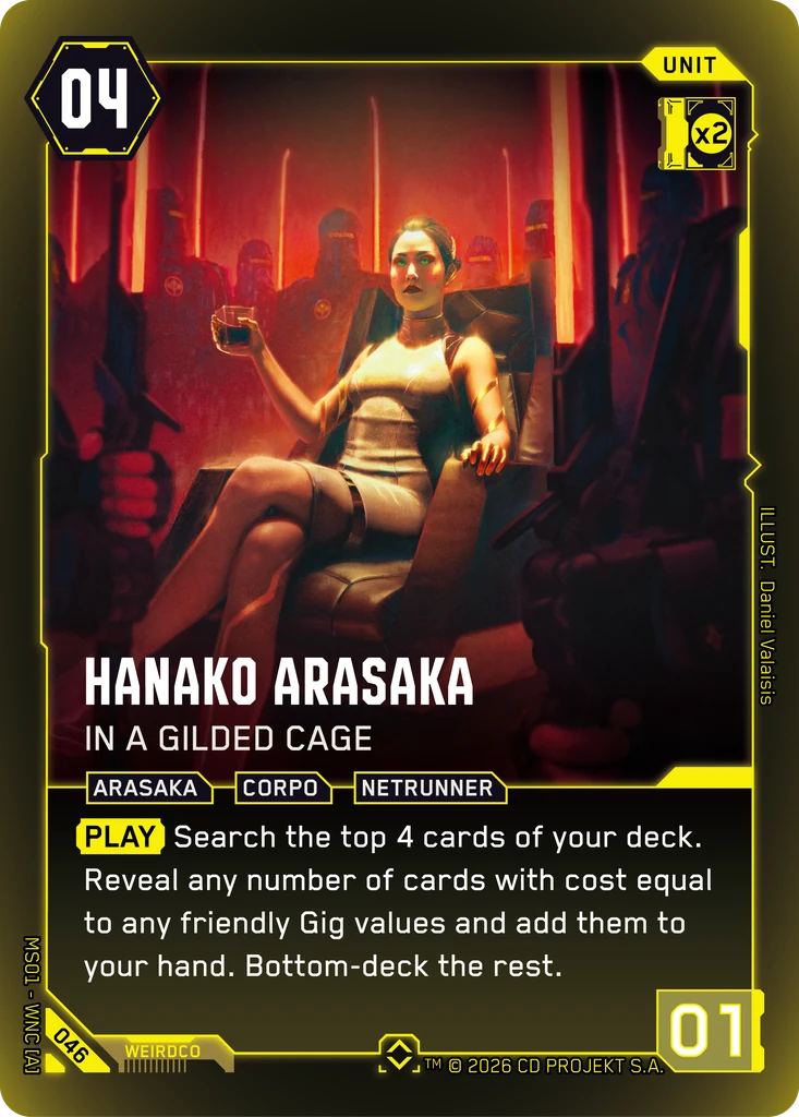 Hanako Arasaka – In a Gilded Cage – Cyberpunk TCG карта #046 от Welcome to Night City