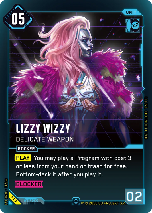 Lizzy Wizzy – Delicate Weapon – Cyberpunk TCG карта #117 от Welcome to Night City