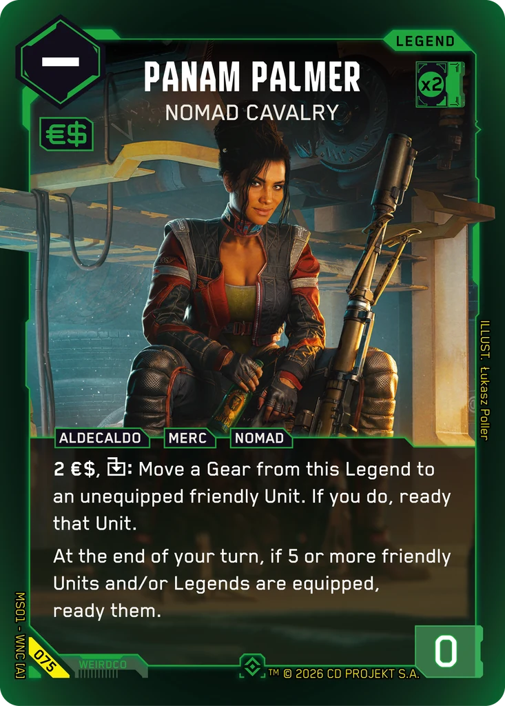 Panam Palmer – Nomad Cavalry – Cyberpunk TCG карта #075 от Welcome to Night City