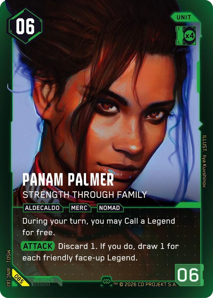 Panam Palmer – Strength Through Family – Cyberpunk TCG карта #085 от Welcome to Night City