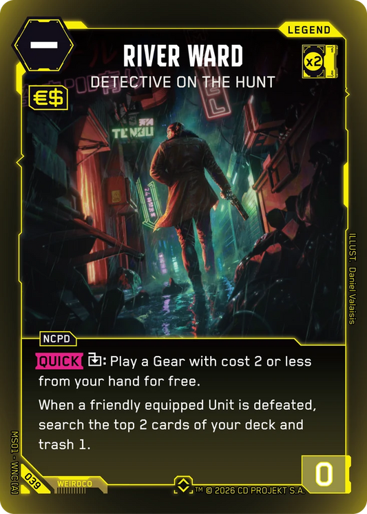 River Ward – Detective on the Hunt – Cyberpunk TCG карта #039 от Welcome to Night City