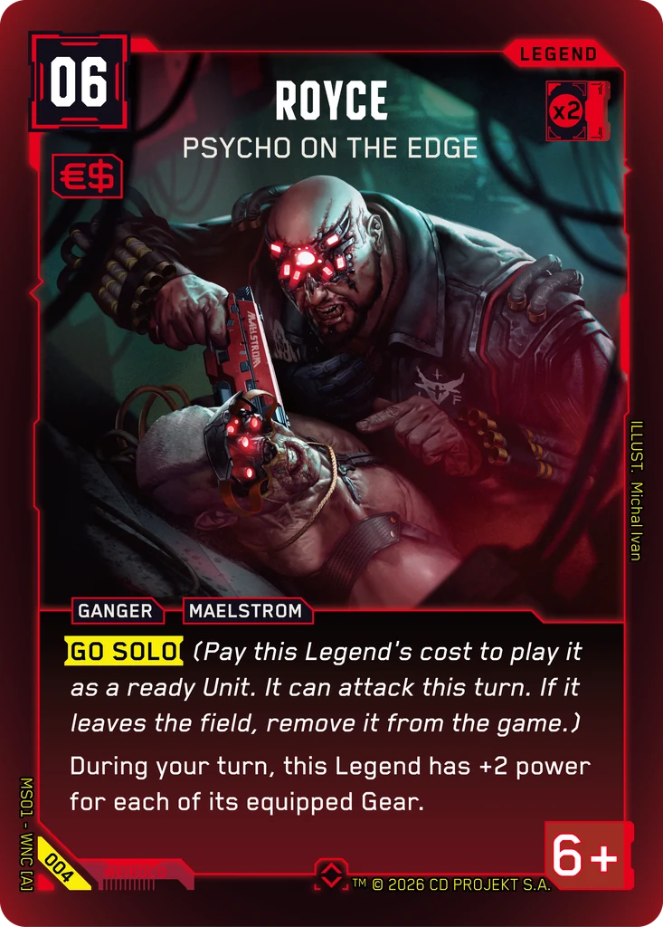 Royce – Psycho on the Edge – Cyberpunk TCG карта #004 от Welcome to Night City
