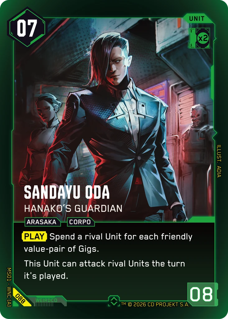Sandayu Oda – Hanako's Guardian – Cyberpunk TCG карта #088 от Welcome to Night City
