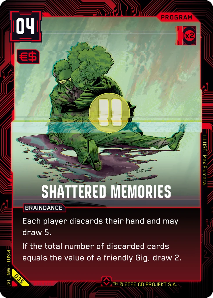 Shattered Memories – Cyberpunk TCG карта #035 от Welcome to Night City
