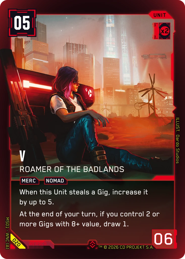 V – Roamer of the Badlands – Cyberpunk TCG карта #020 от Welcome to Night City