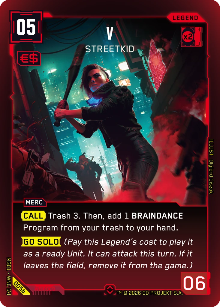 V – Streetkid – Cyberpunk TCG карта #005b от Welcome to Night City