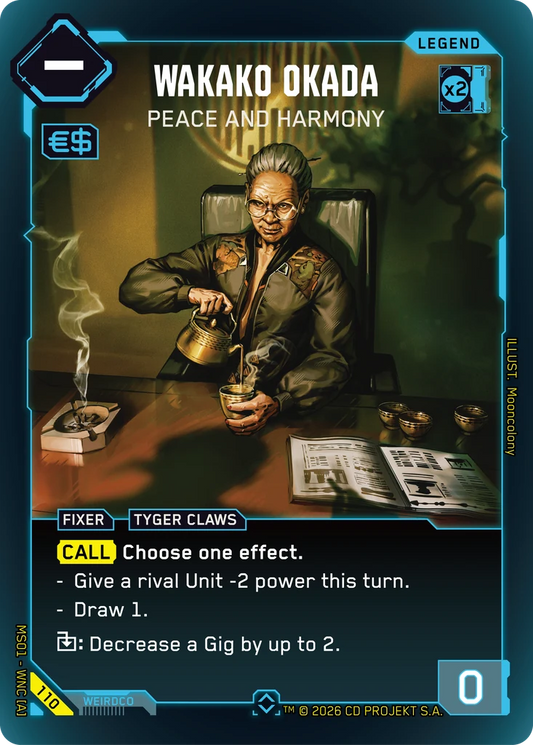 Wakako Okada – Peace and Harmony – Cyberpunk TCG карта #110 от Welcome to Night City