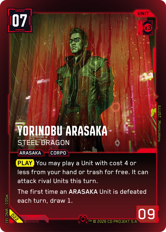 Yorinobu Arasaka – Steel Dragon – Cyberpunk TCG карта #022 от Welcome to Night City