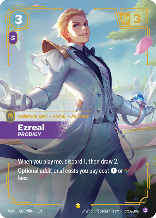 Ezreal, Prodigy — VEN-SP5, Riftbound карта